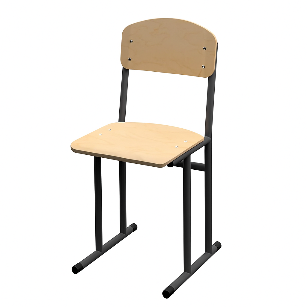 Стілець учнівський полозковий, на металевому каркасі (кругла труба), ростова група №6, ЛЕЛЕКА, 380х450х860 мм.